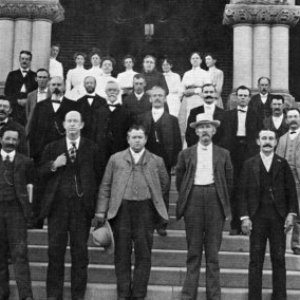 a group of people posing for a photo