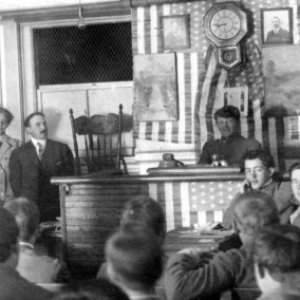 a group of people in a room