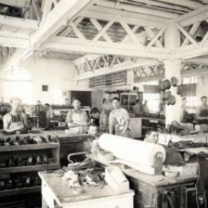 an old photo of a kitchen